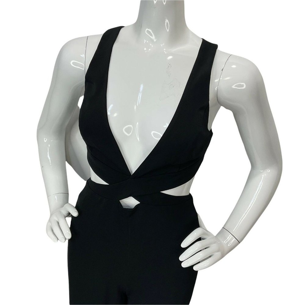 NBD X Naven Jumpsuit Women Sz XS Black Madeline Criss cross Side Cutout Nwt $228 - Picture 9 of 10